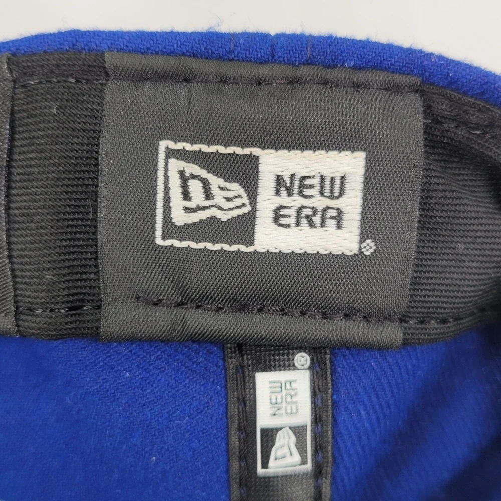 Chicago Cubs Baseball Hat Cap Mens 7-1/8 Blue New Era 59Fifty Fitted Wide Brim